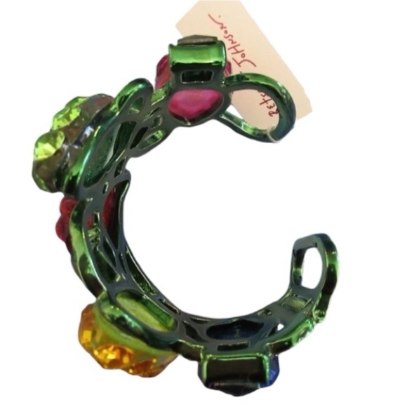 BETSEY JOHNSON Christmas Jingle Bell Bling Crystal-Encrusted Hinge Bracelet NWT - Picture 15 of 16